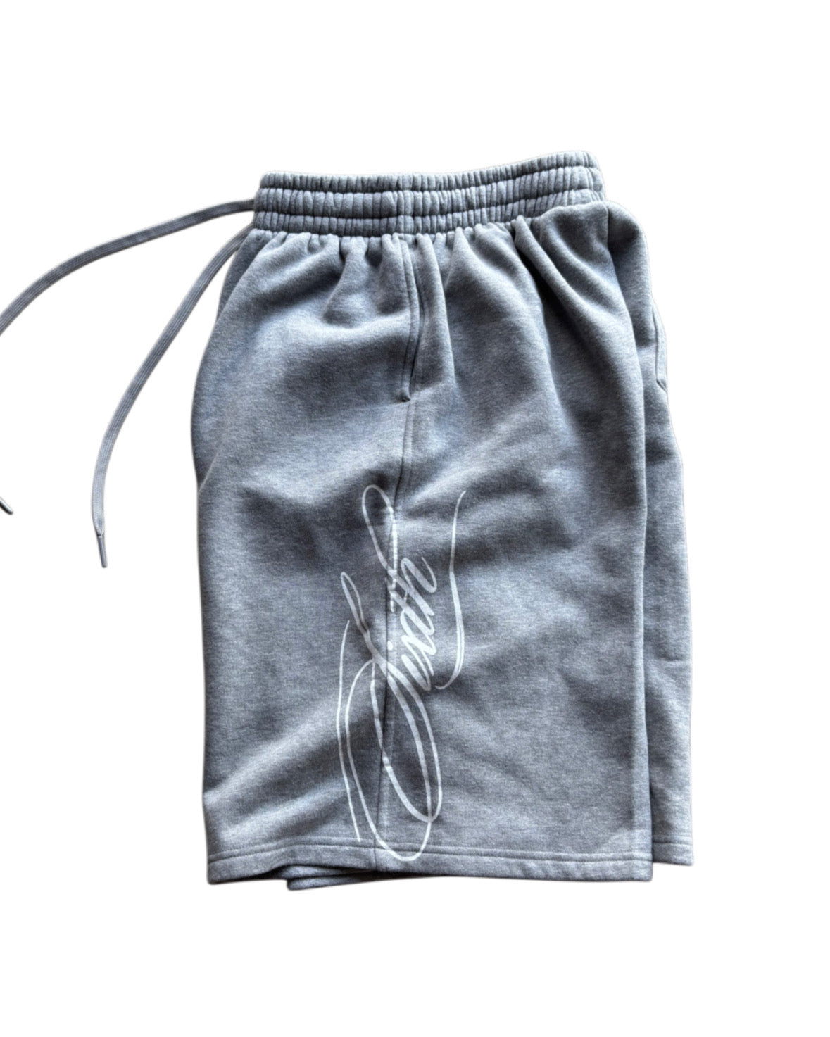 Grey Baggy Script Shorts