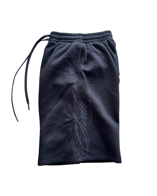Black Baggy Script Shorts